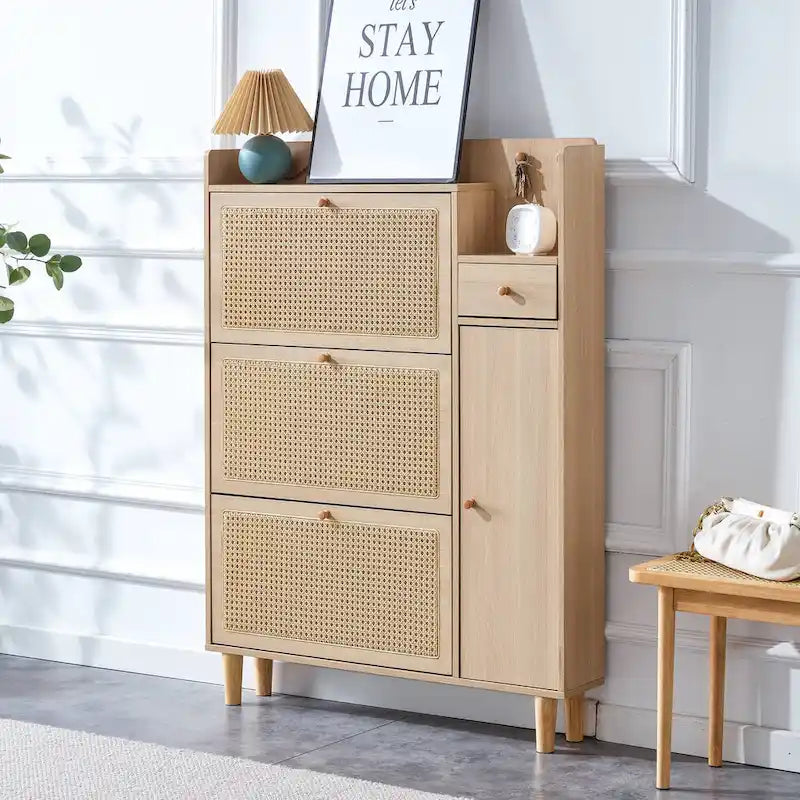 Modern minimalist Storage Cabinet, Japanese rattan shoe Cabinet, bed top Cabinet, small home furniture.