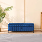 49.21Wide Velvet Storage Soft Bench for Living Room, Entryway and Bedroom