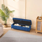 49.21Wide Velvet Storage Soft Bench for Living Room, Entryway and Bedroom