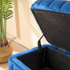 49.21Wide Velvet Storage Soft Bench for Living Room, Entryway and Bedroom