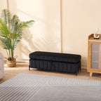 49.21Wide Velvet Storage Soft Bench for Living Room, Entryway and Bedroom