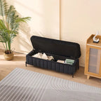 49.21Wide Velvet Storage Soft Bench for Living Room, Entryway and Bedroom