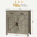Kitchen Storage Cabinet, Modern Farmhouse Buffet Cabinet with Storage, Coffee Bar with 2 Drawers and 2 Doors