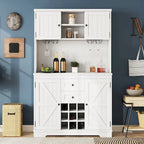 Coffee Bar Cabinet Kitchen Cabinet with Storage, Farmhouse Wine Cabinet with Drawers shelves and cabinets
