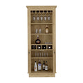 Lafayette Bar Cabinet with 4-Bottle Rack, Upper Glass Holder and Dual Door Design
