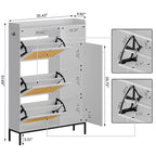 Rattan Shoe Cabinet with 3 Flip Drawers and 4-Tier