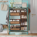 Rattan Shoe Cabinet with 3 Flip Drawers and 4-Tier
