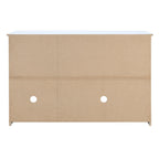 Retro 3-Door Sideboard with Artificial Rattan Doors, Metal Handles & Large Storage Space