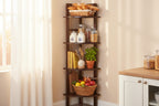 4 Tier Narrow Tall Storage Corner Shelf Rack - 63.5 - Coffee Brown