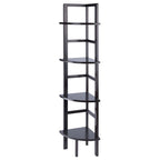 4 Tier Narrow Tall Storage Corner Shelf Rack - 63.5 - Coffee Brown