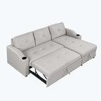 Classic and Cozy L-shape Pull-out Sleeper Sectional Sofa