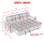 Classic and Cozy L-shape Pull-out Sleeper Sectional Sofa