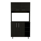 95 Inch Pantry Cabinet with Double Cabinets and Open Shelves