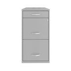 18 Deep 3 Drawer Metal File Cabinet - Arctic Silver