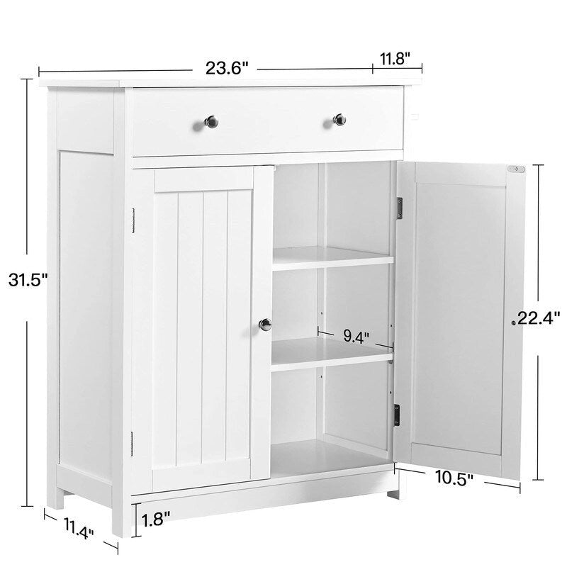 Free Standing Bathroom Cabinet - 11.8D x 23.6W x 31.5H