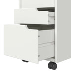 Solid Wood Euro Roll Cart with 4+1 Extra Wide Drawers - White