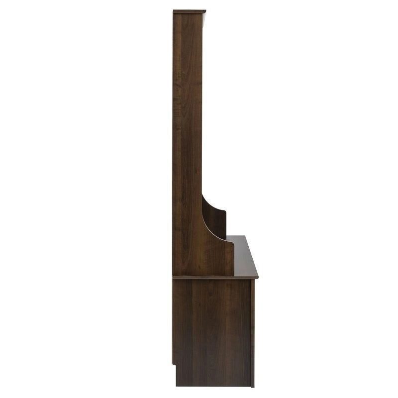 Dark Brown Entryway Hall Tree Shoe Cubbie Coat Rack - 68 H x 38 W x 15.5 D