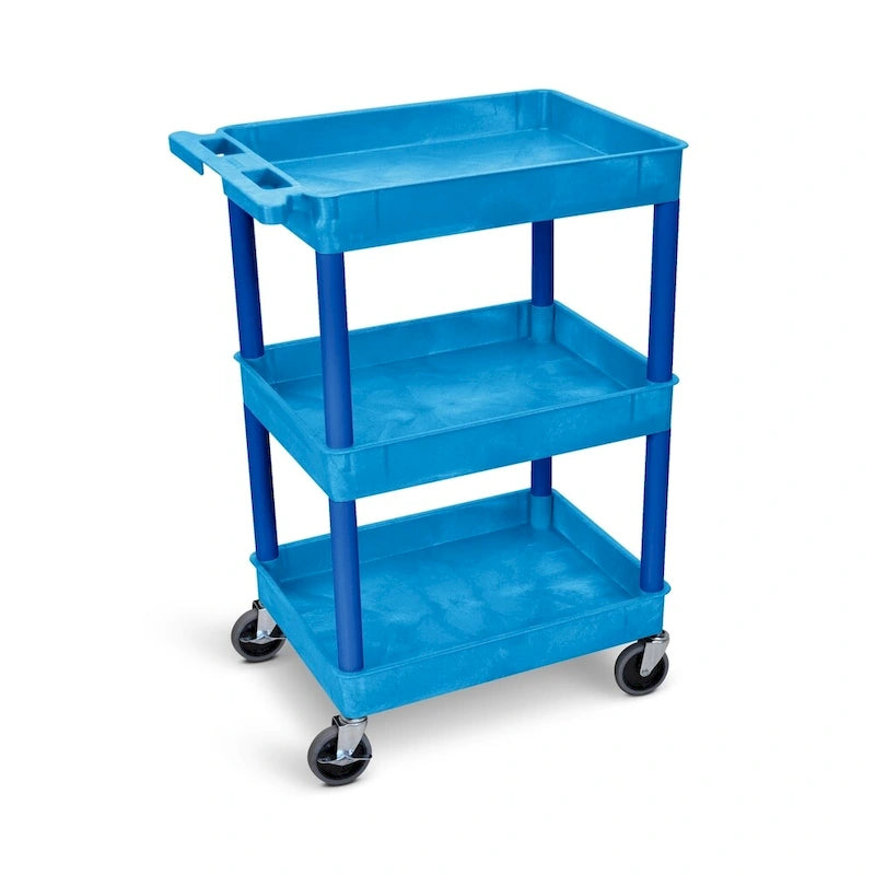 3 Tub Shelf Utility Cart with 100 lb Per Shelf Capacity