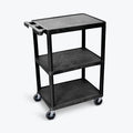 Luxor Black 3-Shelf Heavy-Duty Utility Cart