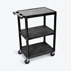 Luxor Black 3-Shelf Heavy-Duty Utility Cart