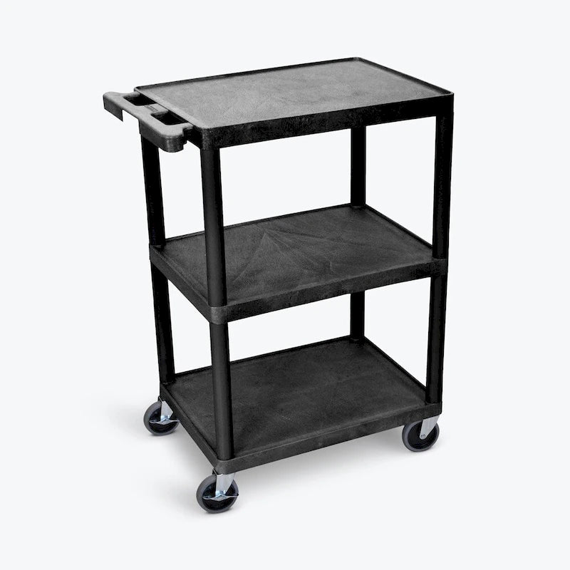 Black 3-Shelf Heavy-Duty Utility Cart