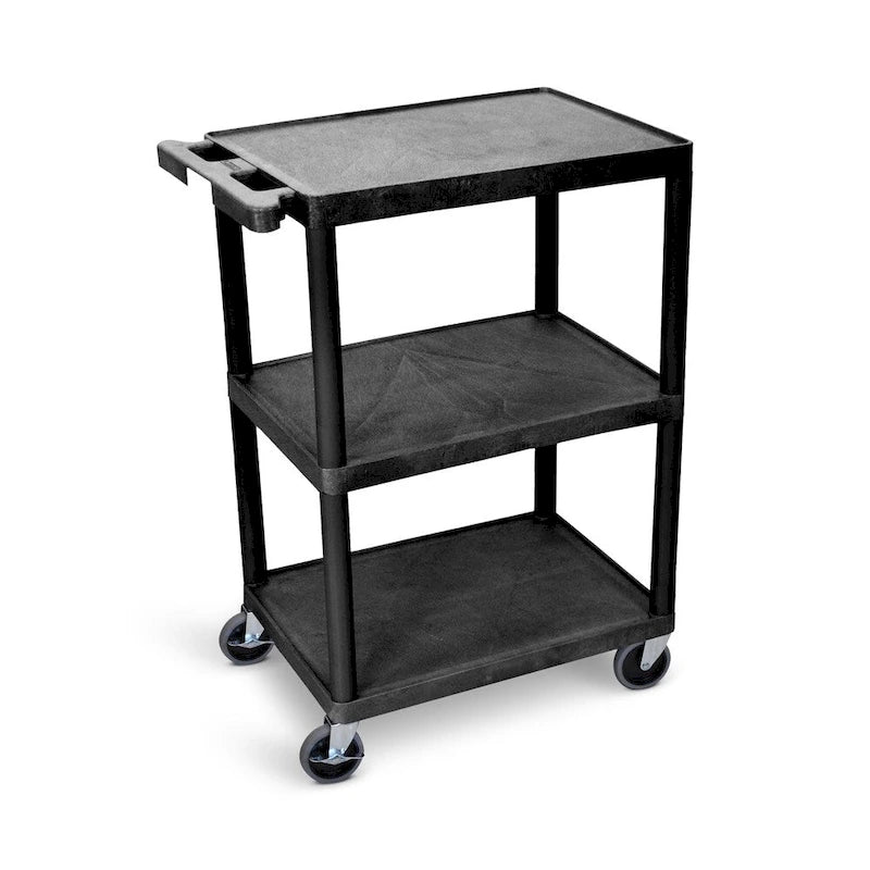 Black 3-Shelf Heavy-Duty Utility Cart
