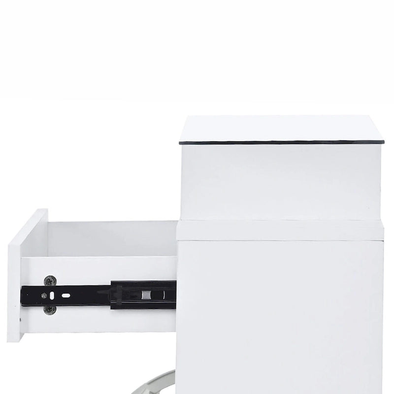 Wooden Shoe Storage Cabinet with Glass Top and LED Light Clamps