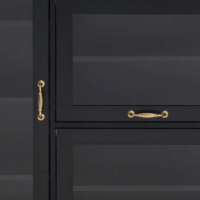 Elegant Wooden Shoe Storage Cabinet with Gold Metal Handles