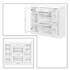 Elegant Wooden Shoe Storage Cabinet with Gold Metal Handles