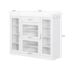 Elegant Wooden Shoe Storage Cabinet with Gold Metal Handles