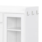 Elegant Wooden Shoe Storage Cabinet with Gold Metal Handles