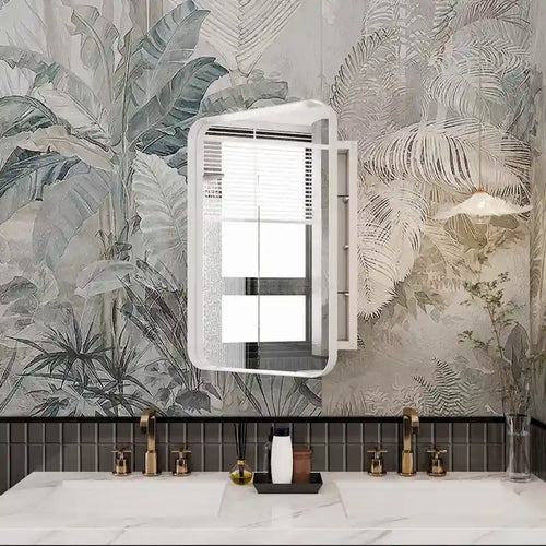 16x24 Inch Recessed Black Metal Framed Medicine Cabinet with Mirror and Adjustable Shelves - 16x24 Inch