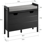 Storage Bench with Flip-Down Door and Padded Cushion - 11.8D x 35.8W x 19.7H