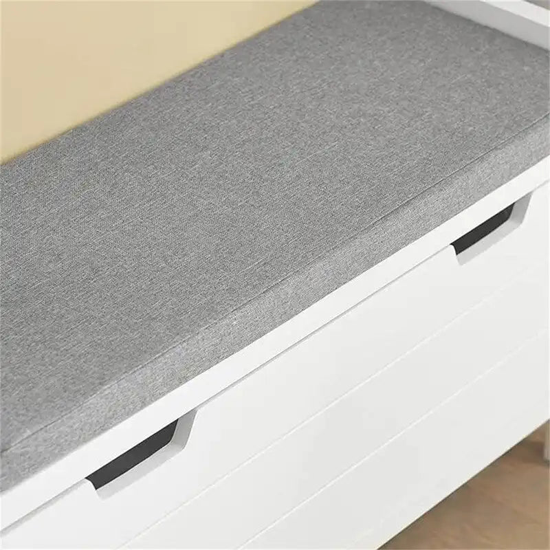 Storage Bench with Flip-Down Door and Padded Cushion - 11.8D x 35.8W x 19.7H