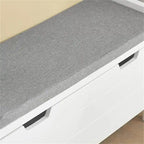 Storage Bench with Flip-Down Door and Padded Cushion - 11.8D x 35.8W x 19.7H