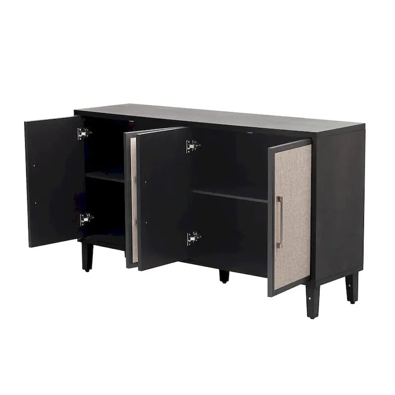 Light Luxury Style Cabinet with Four Linen Cabinet Doors,Suitable for Living Room,Study Room,Entrance