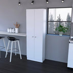 Rectangle 2-Door Storage Tall Cabinet - Light Grey