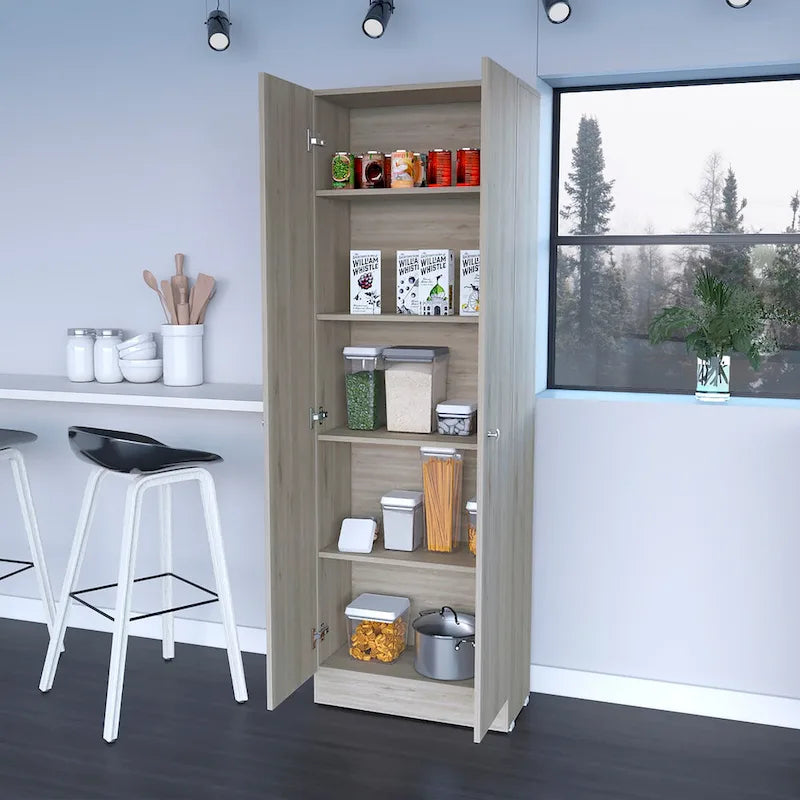 Rectangle 2-Door Storage Tall Cabinet - Light Grey