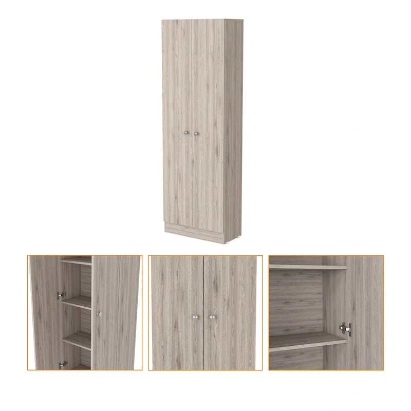 Rectangle 2-Door Storage Tall Cabinet - Light Grey