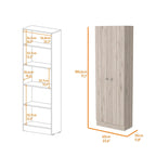 Rectangle 2-Door Storage Tall Cabinet - Light Grey