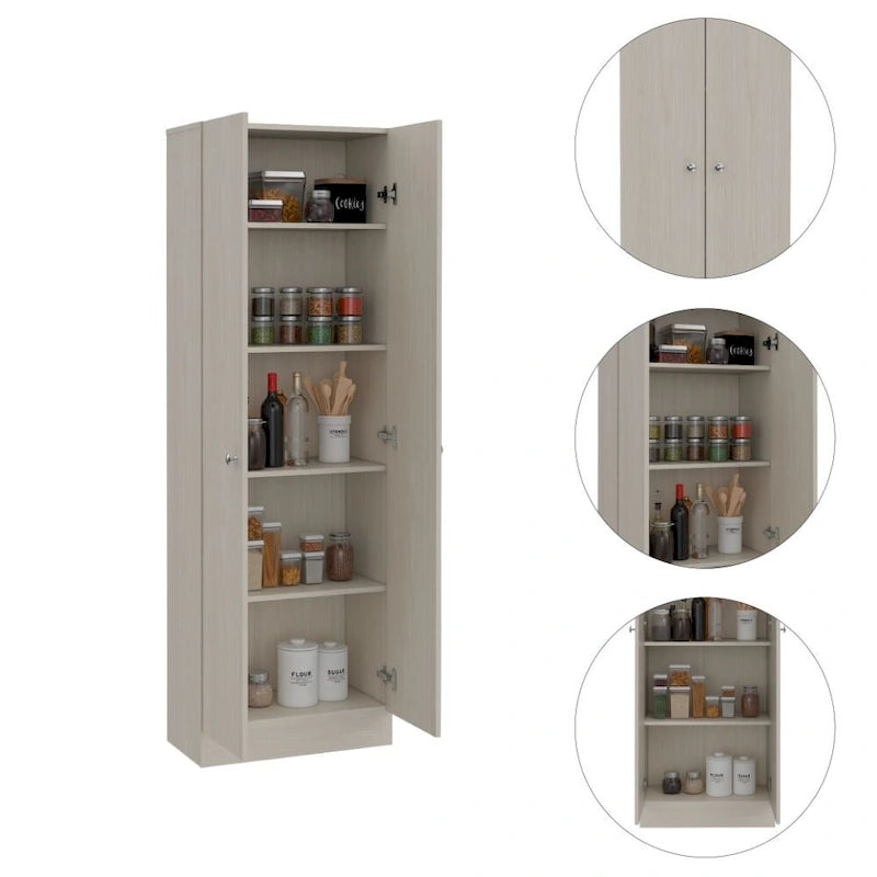 Rectangle 2-Door Storage Tall Cabinet - Light Grey