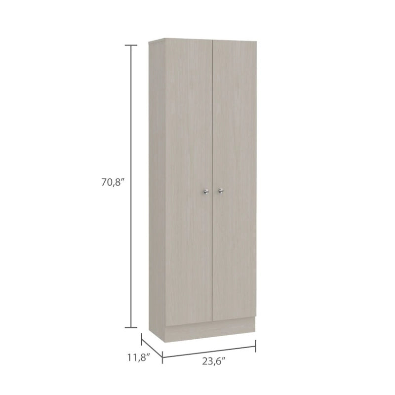 Rectangle 2-Door Storage Tall Cabinet - Light Grey