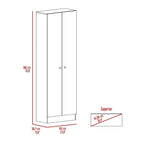 Rectangle 2-Door Storage Tall Cabinet - Light Grey