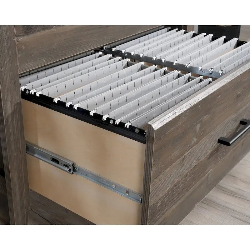 Lateral File Cabinet with Safety Interlock - Pebble Pine Finish