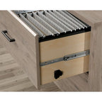 Lateral File Cabinet with Safety Interlock - Pebble Pine Finish