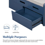 Rustic Storage Bench with 2 Drawers, Hidden Storage Space, and 3 False Drawers at the Top, Shoe Bench