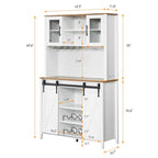 42.5-inch Farmhouse Wine Cabinet with Sliding Barn Door - 15.7D x 42.5W x 69.6H