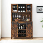 42.5-inch Farmhouse Wine Cabinet with Sliding Barn Door - 15.7D x 42.5W x 69.6H