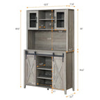42.5-inch Farmhouse Wine Cabinet with Sliding Barn Door - 15.7D x 42.5W x 69.6H