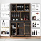 42.5-inch Farmhouse Wine Cabinet with Sliding Barn Door - 15.7D x 42.5W x 69.6H
